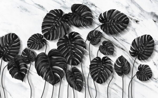 Sticker mural Feuilles noires