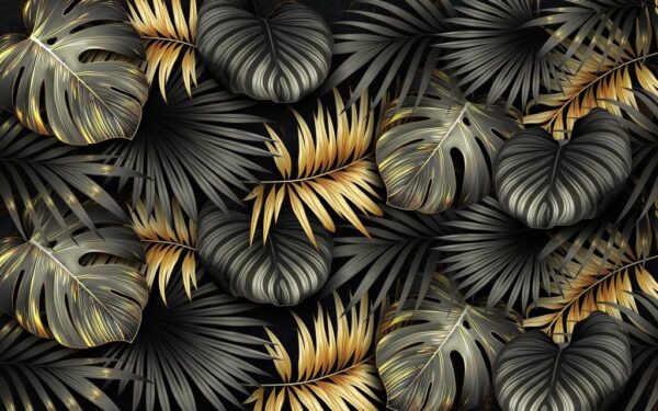 Peinture murale Feuilles tropicales botaniques