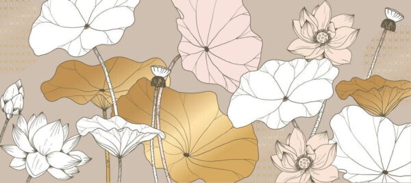 Peinture murale Champ de Fleurs