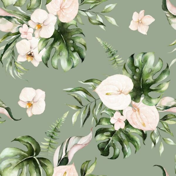 Peinture murale Illustration florale tropicale