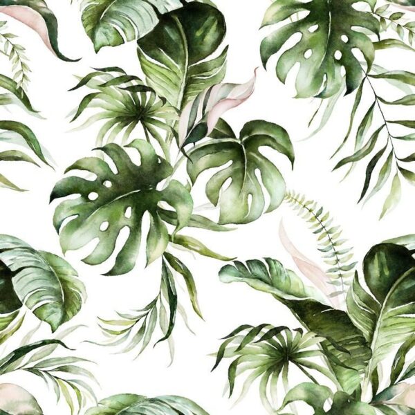 Peinture murale Feuilles vertes tropicales