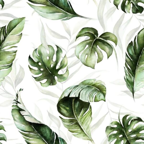 Sticker mural Feuilles sur fond blanc