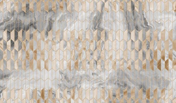 Peinture murale Marbre avec éléments dorés