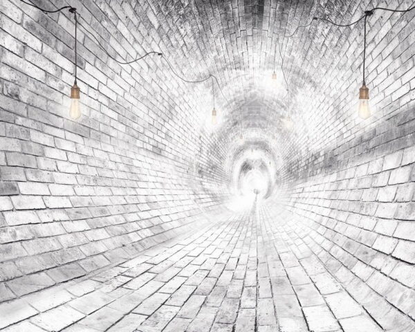 Peinture murale Tunnel rond blanc