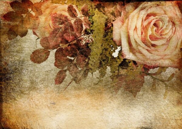 Peinture murale Fleurs dans un style vintage