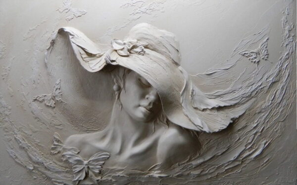 Peinture murale Femme au chapeau
