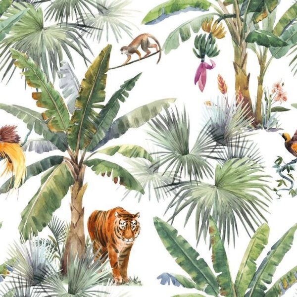 Papier peint photo animaux et palmiers