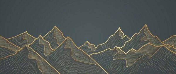 Poster XXL Montagnes dorées
