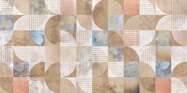 Peinture murale Carrés et demi-cercles