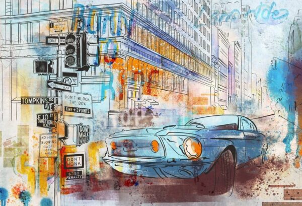 Peinture murale Voiture de ville