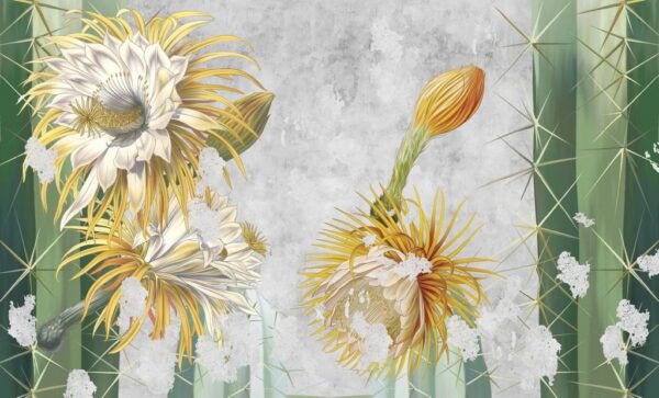 Peinture murale Cactus en fleurs