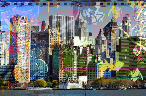 Peinture murale Panorama de la ville