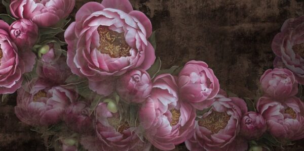 Peinture murale Pivoines en fleurs