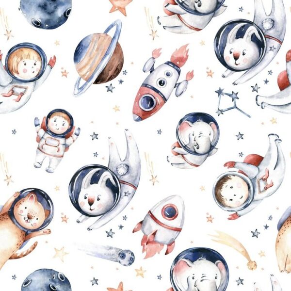 Peinture murale Animaux astronautes