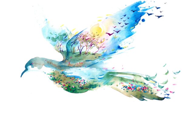 Peinture de paysage et oiseau – Image 2