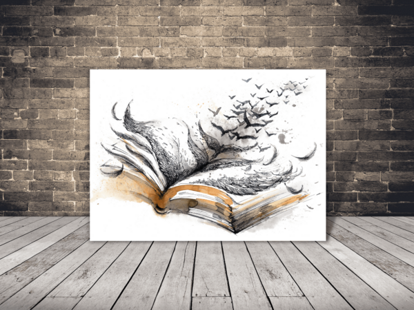 Image d'oiseaux et livre