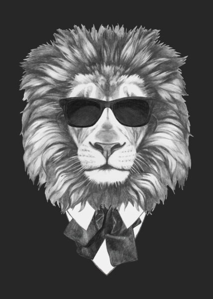 L'image d'un lion portant des lunettes – Image 2