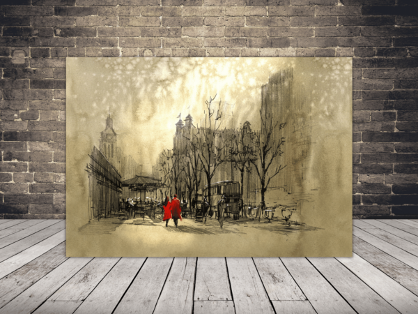 Une image d'un couple dans la rue