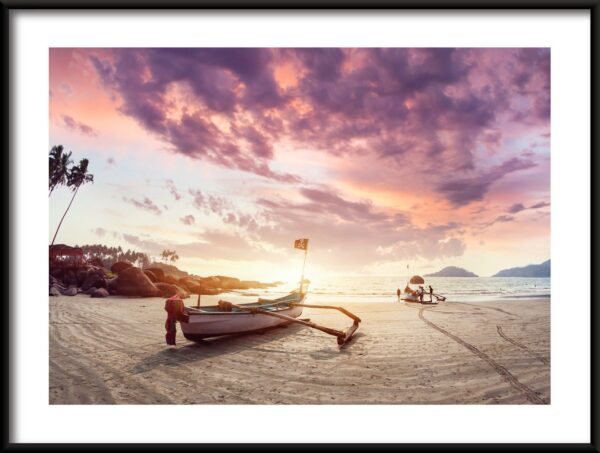 Bateaux sur la plage Poster