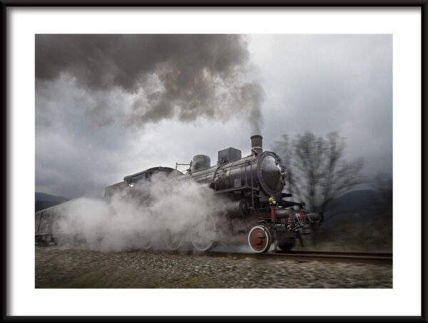 Affiche de la locomotive à vapeur