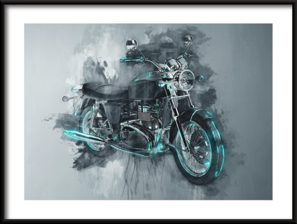 Affiche moto grise