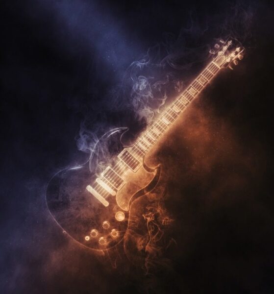 Fototapeta Gitara i Dym