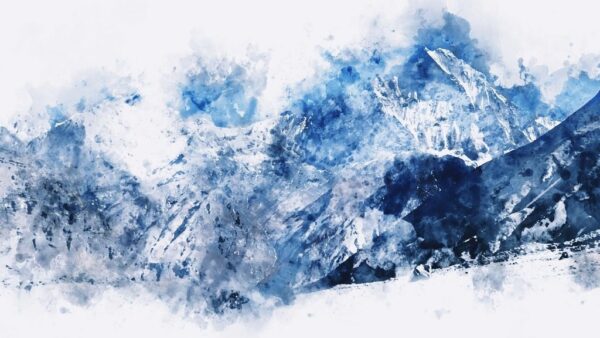 Poster XXL Montagnes bleues