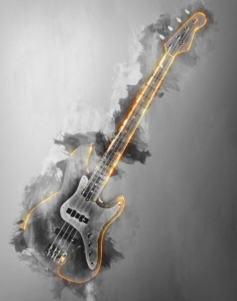 Peinture murale Guitare brûlante