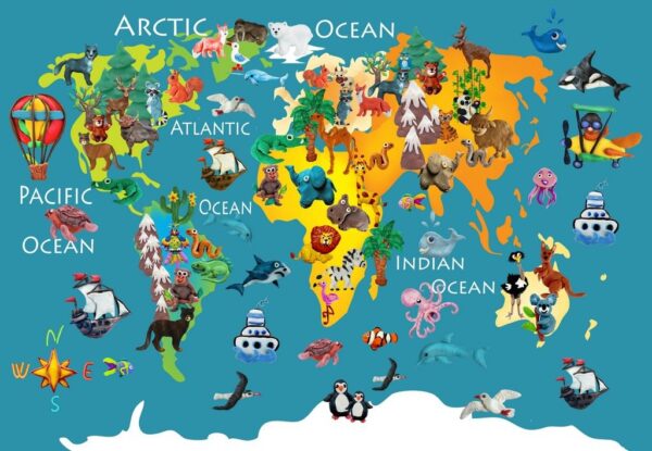 Peinture murale Animaux du Monde