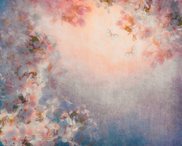 Peinture murale Pommiers en fleurs