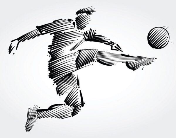 Peinture murale Joueur de football et ballon de football