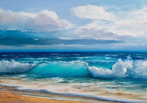 Peinture murale Mer et vagues peintes