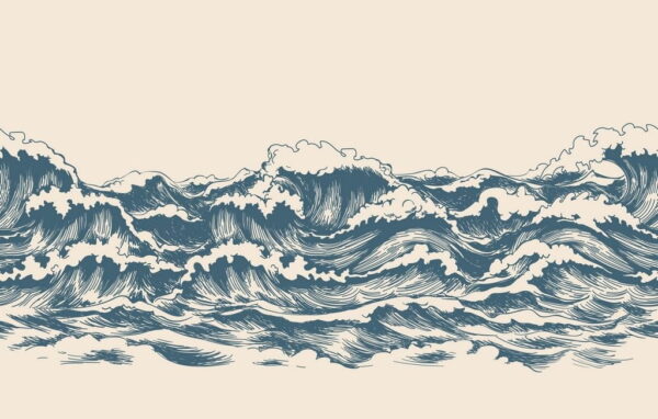 Peinture murale Motif de vagues