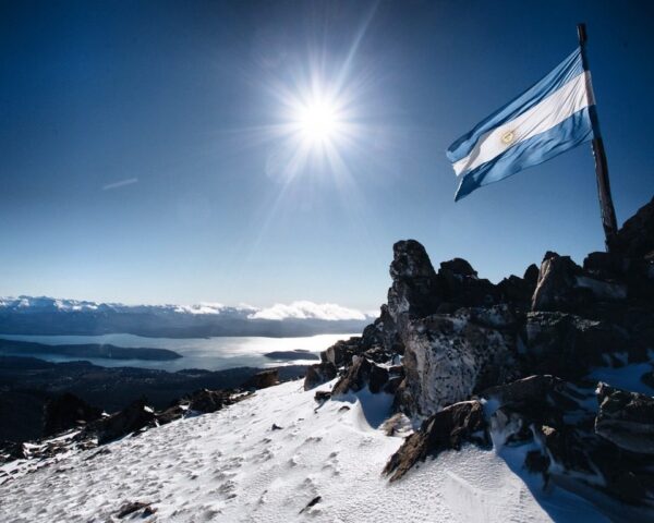 Peinture murale Drapeau argentin sur la côte