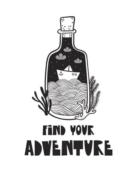 Peinture murale Aventure dans une bouteille