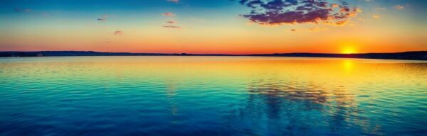 Peinture murale Coucher de soleil panoramique