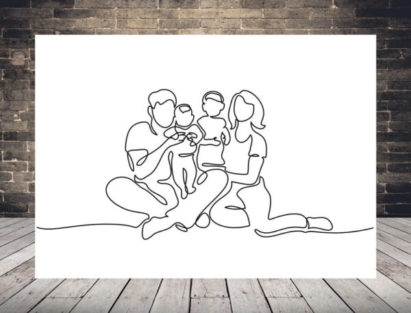 Peindre des parents avec des enfants