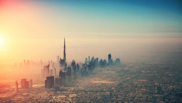 Poster XXL Dubaï au coucher du soleil