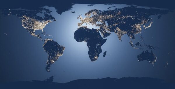 Peinture murale Carte du monde nocturne