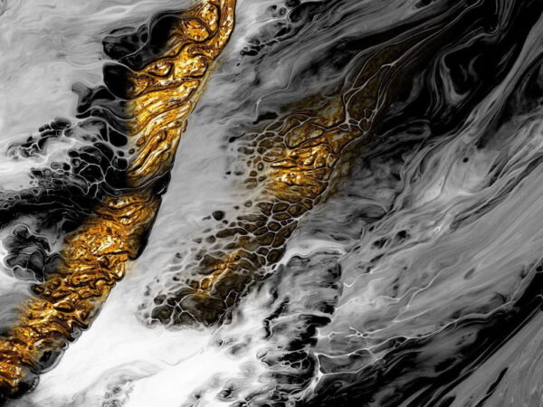 Peinture murale Noir et blanc avec de l'or