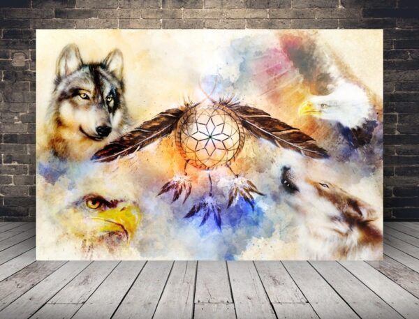 Image d'un loup et d'un aigle