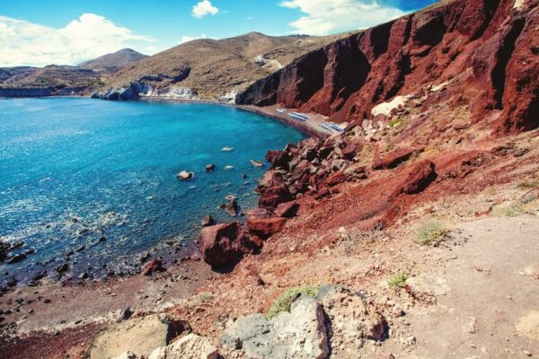 Peinture murale Red Beach en Grèce