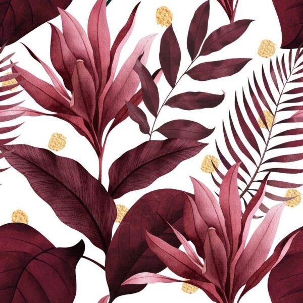 Peinture murale Feuilles rouges