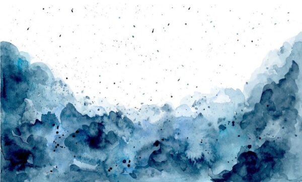 Peinture murale Vagues bleues à l'aquarelle