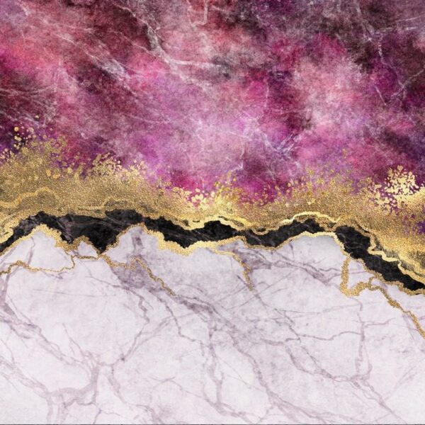 Peinture murale Marbre rose et blanc