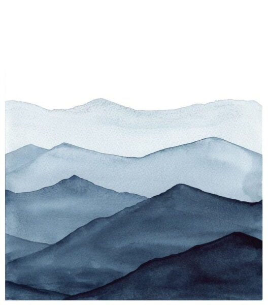 Peinture murale Paysage de montagne d'eau