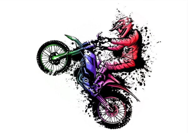 Papier peint Sauter sur une moto
