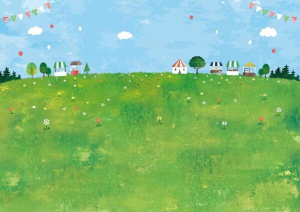 Peinture murale Prairie verte