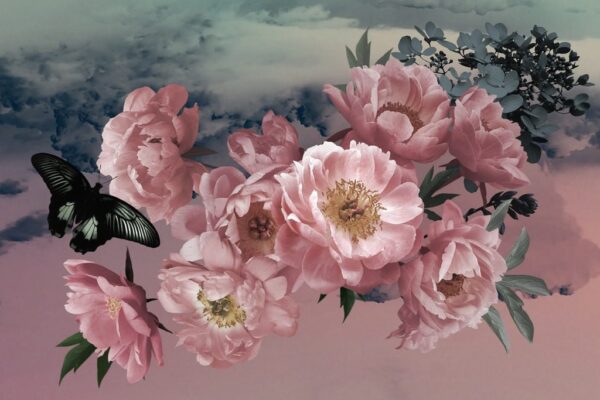 Peinture murale Bouquet de roses sauvages