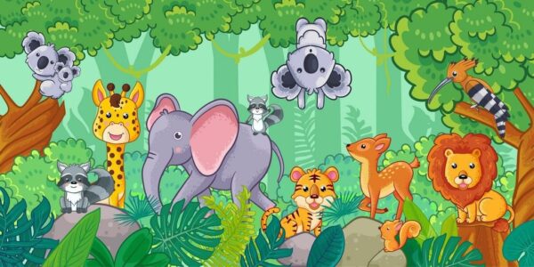 Peinture murale Animaux de la forêt
